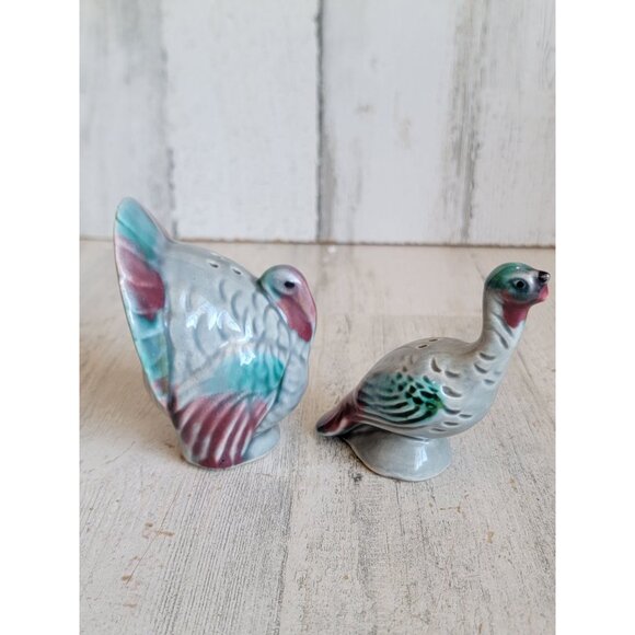 Vintage Turkey salt pepper shaker Thanksgiving set decor - Picture 2 of 5